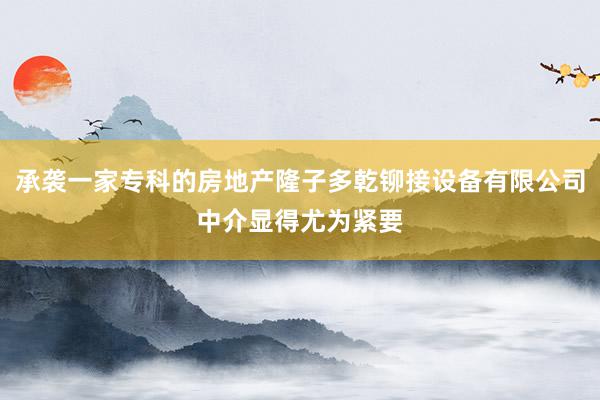 承袭一家专科的房地产隆子多乾铆接设备有限公司中介显得尤为紧要